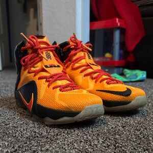 Nike Kids' Bright Orange and Black Sneakers